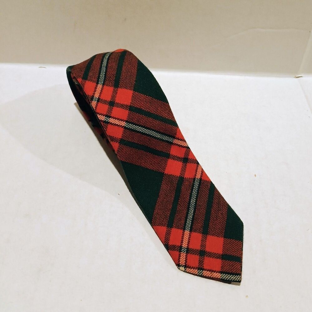 Vintage Viyella Princess Margaret Rose Tartan Neck Tie-Skinny-Wool Blend-Plaid